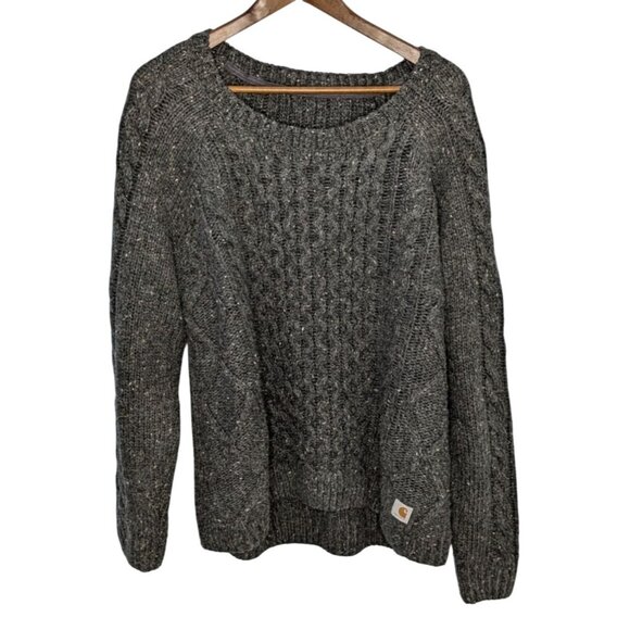 Carhartt Other - Carhartt Mens Cable Knit Wool Blend Sweater With Elbow Patches